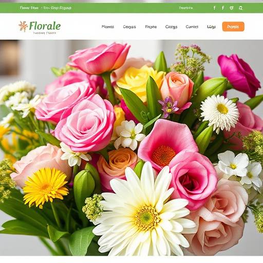 Screenshot van de website voor 'Florale Vreugde' bloemist